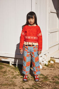 Cotton woven embroidered trousers vintage inspired child. – Apolina