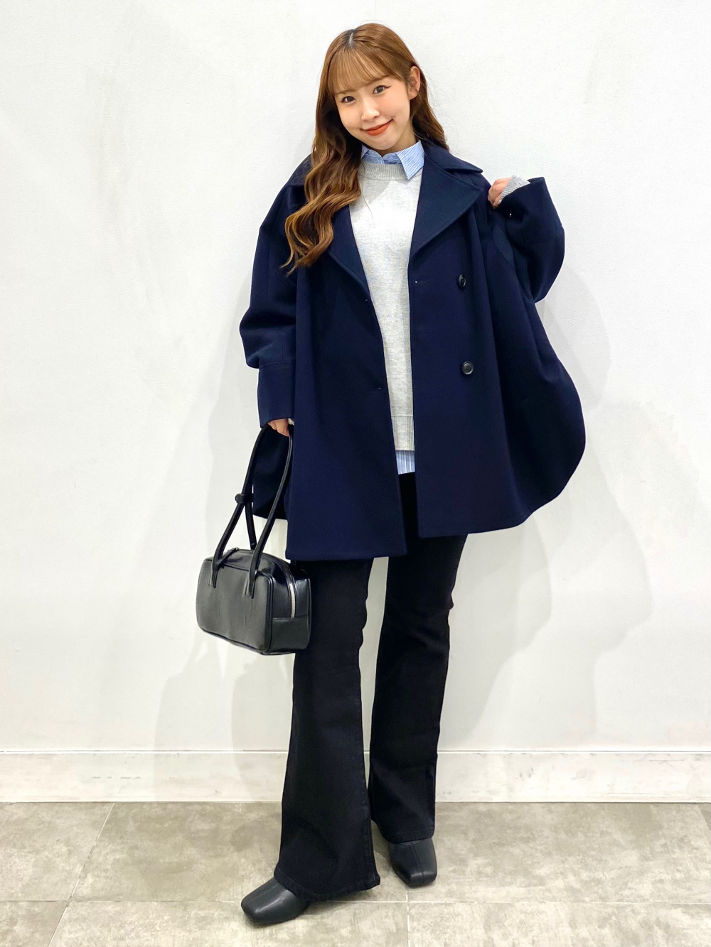 コージーメルトンケープコートZ+E」の着用コーディネート| ジーユー