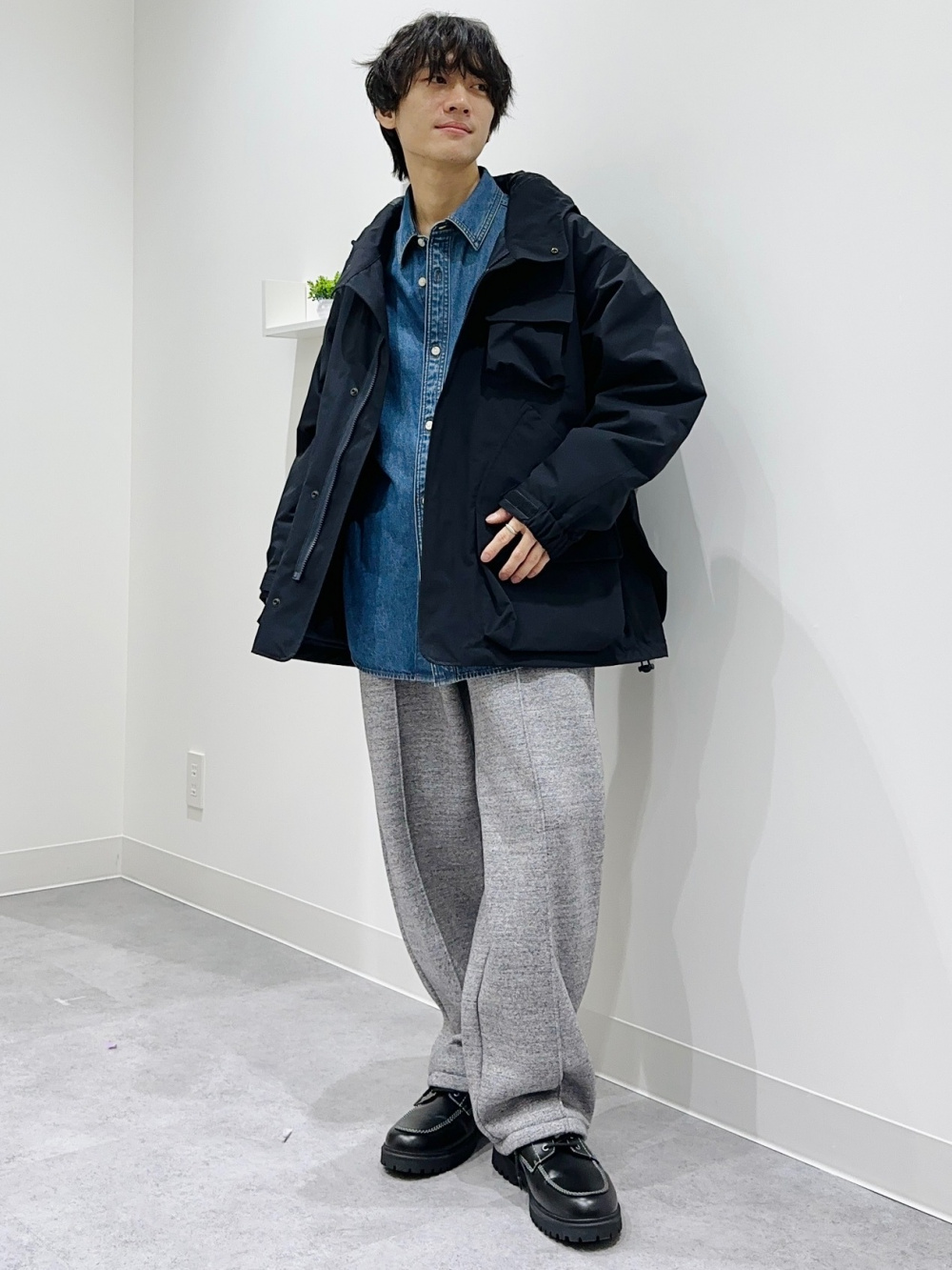 パデッドシェルパーカ ENGINEERED GARMENTS、スウェットライクニット