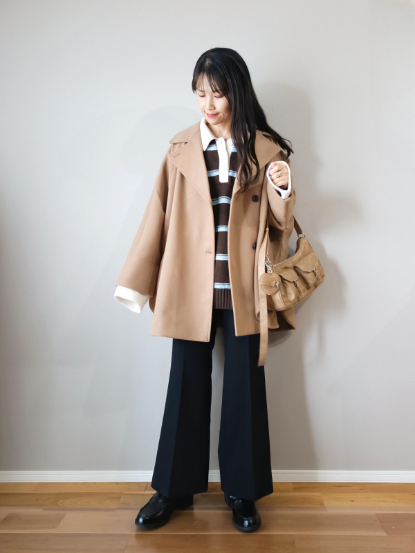 コージーメルトンケープコート」のレディースのコーディネート一覧