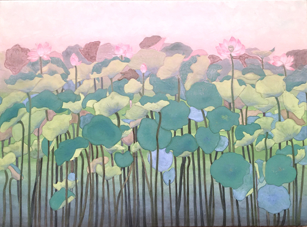 No.206】高階明子「蓮」 | 絵画レンタル販売 Art beans