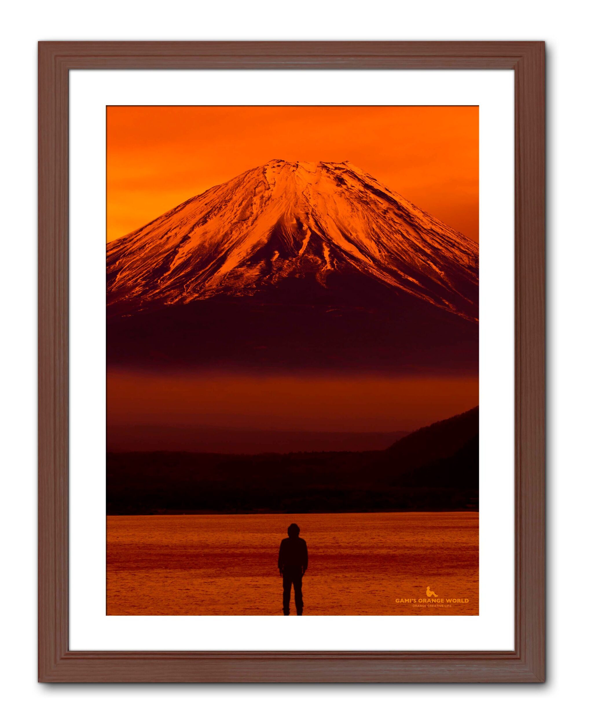 額付アート写真/A3ノビ】AIM FOR ORANGE Mt.FUJI（オレンジ富士山を