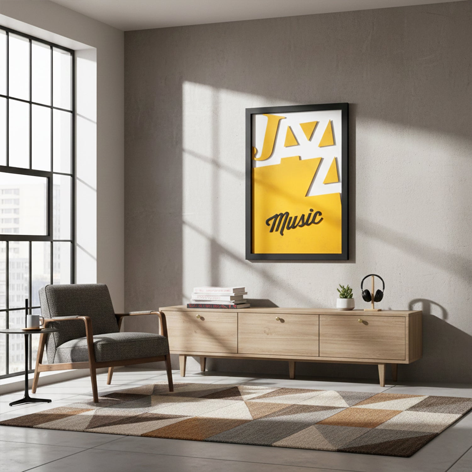 Jazz Music – Modern Wooden Music Typography Wall Art – Artdesigna