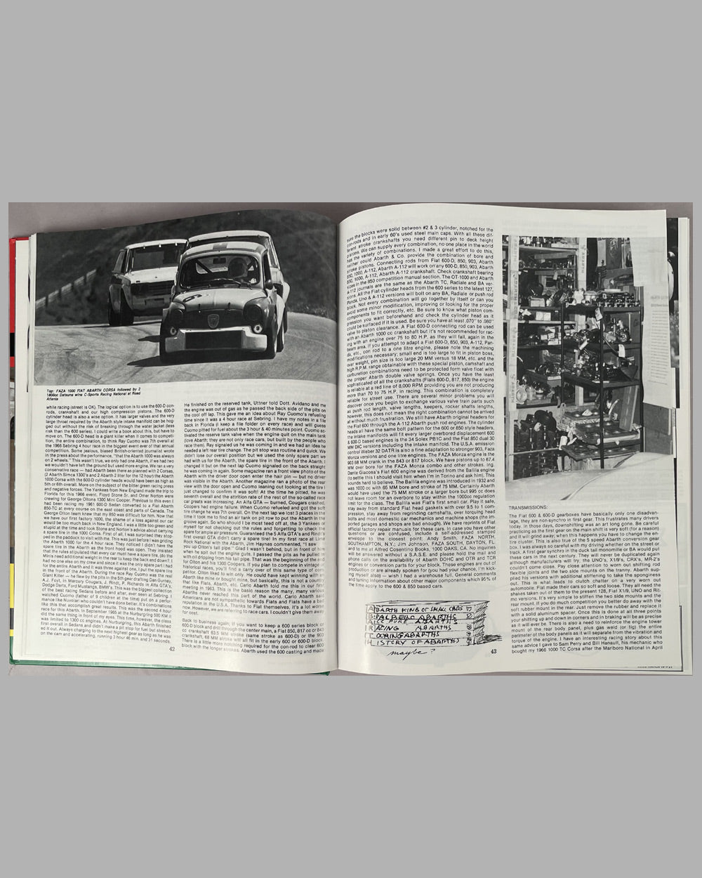 Abarth - King of Small Cars book by Alfred S. Cosentino, 2004 - l