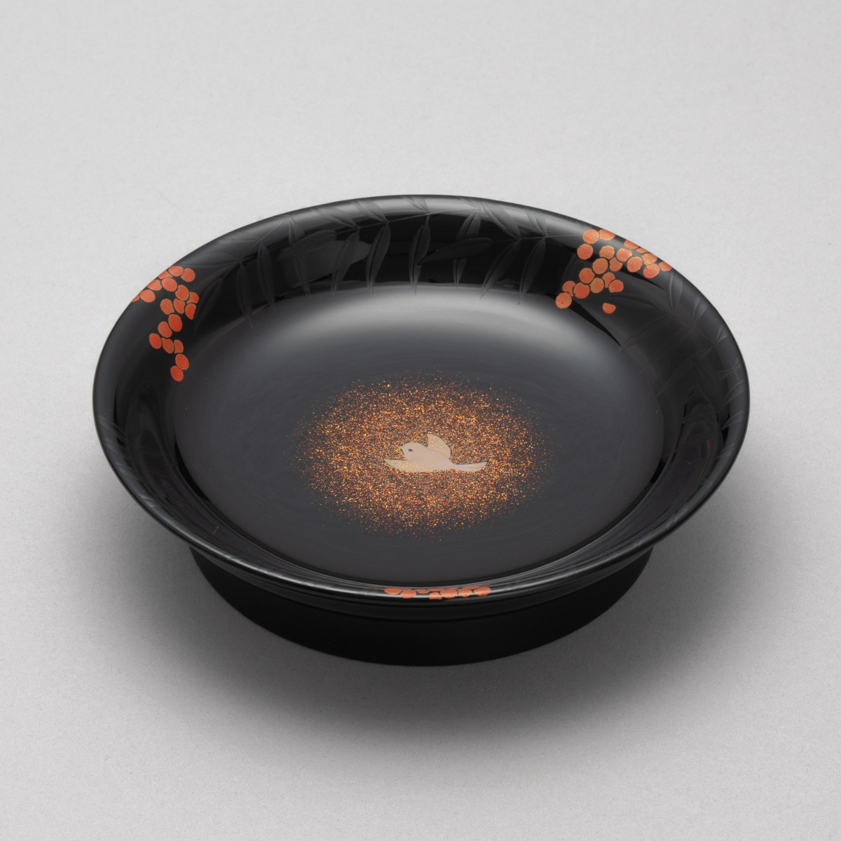 蒔絵螺鈿菓子器「秋実」（鳥） | Dish for Sweets with Design in Maki