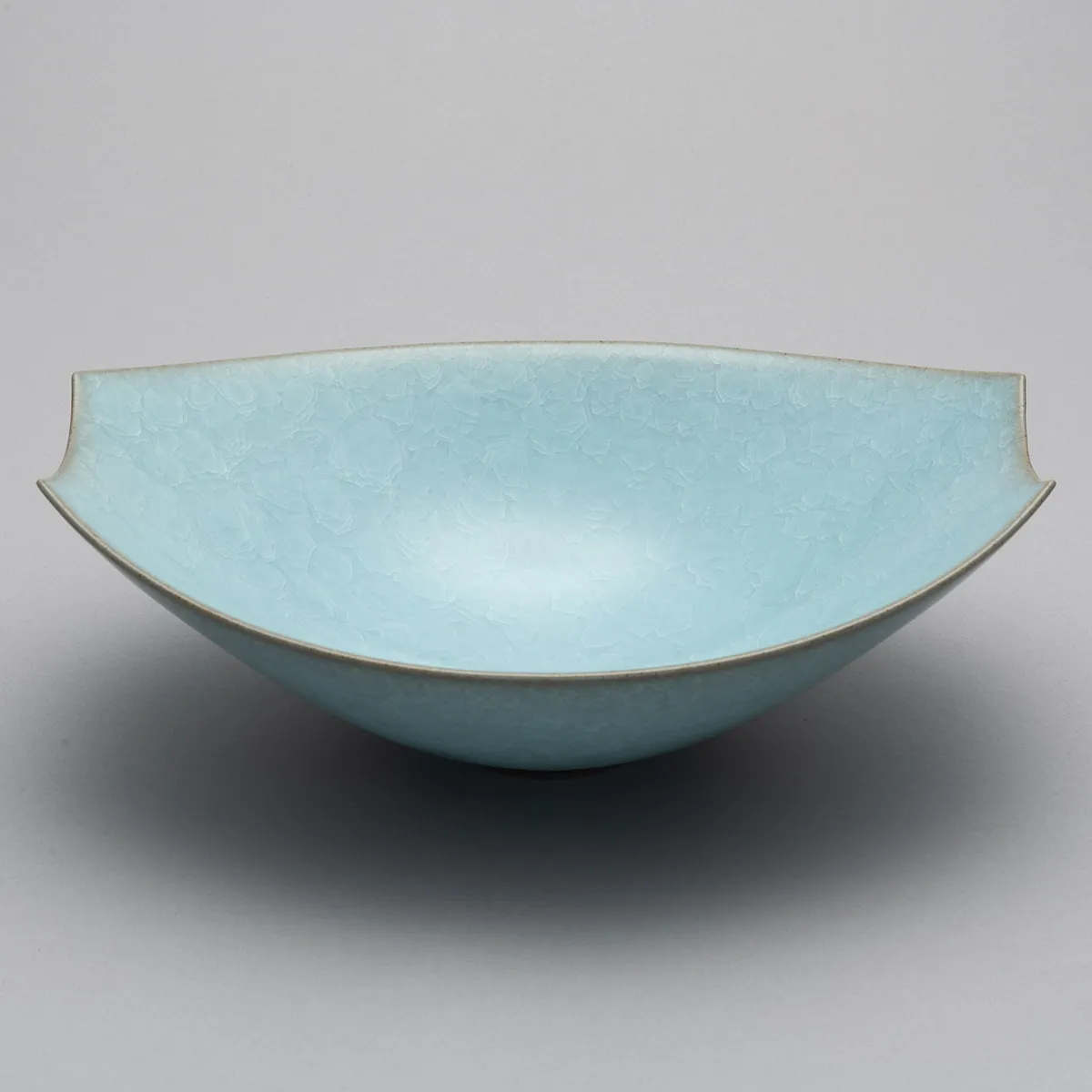 中国 哥窯 青磁 金絲鉄線 氷裂文双耳瓶 C 6910 中国 哥窯 青磁 金絲