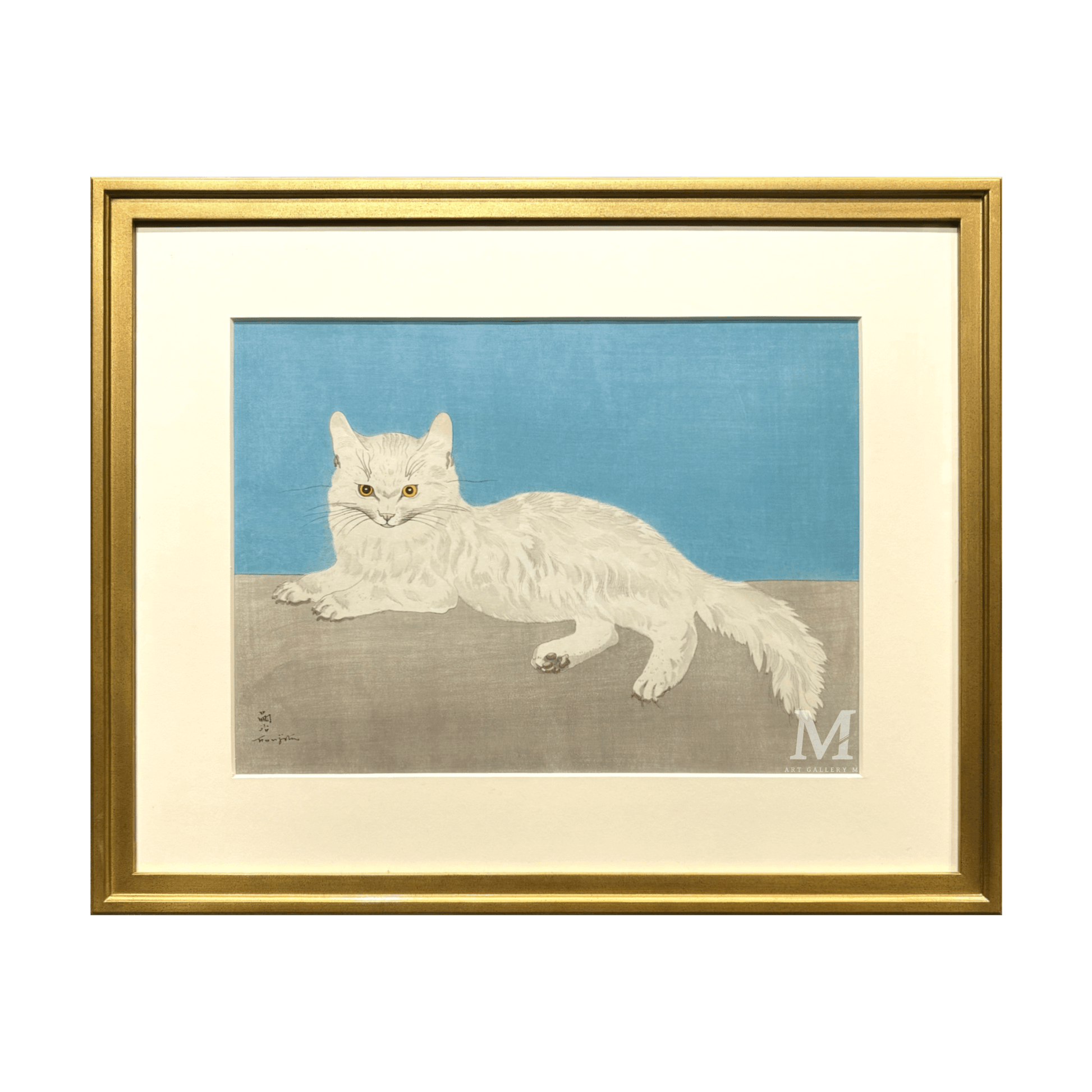 藤田嗣治 (Tsuguharu Fujita)「白い猫」ART GALLERY M