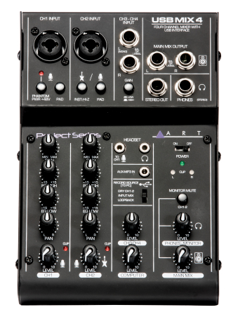 USBMIX4 4 Channel USB Recording Mixer | ART Pro Audio