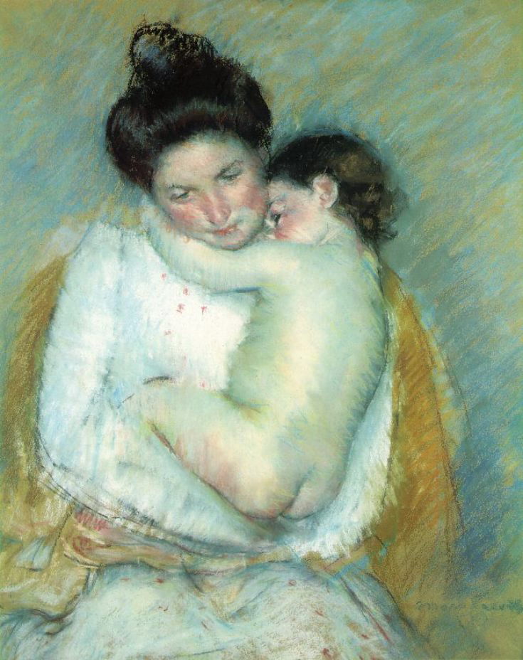 メアリー・カサット 「母と子」 1900 Pastel on tan wove paper 71 x