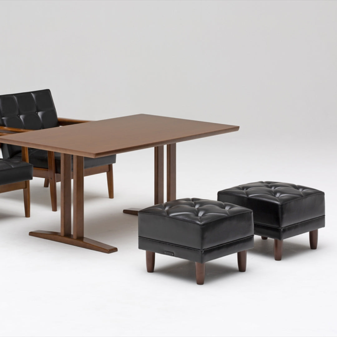 カリモク60｜オットマン｜スタンダードブラック×ウォールナット