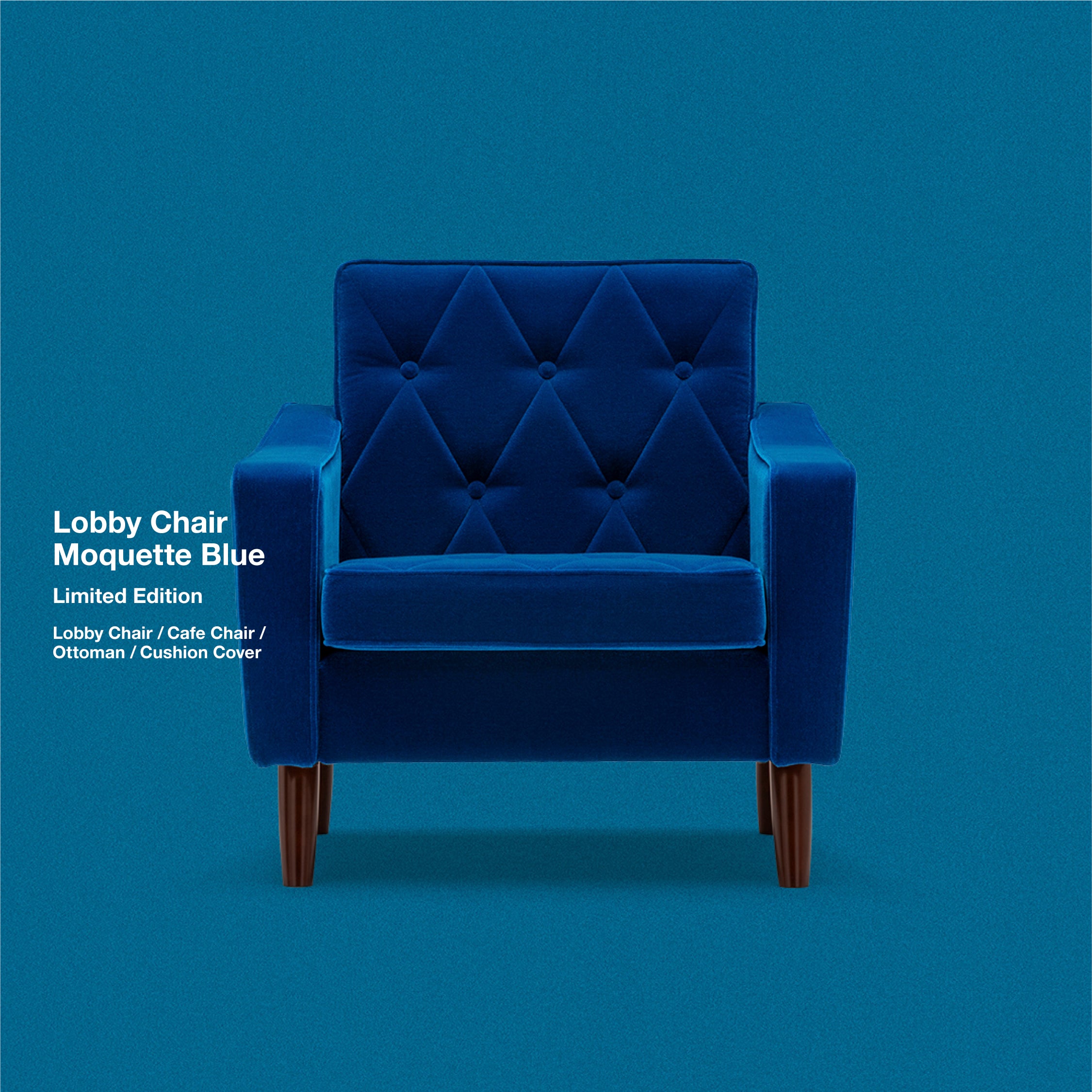 限定カリモク60｜ロビーチェア1シーター モケットブルー｜Limited