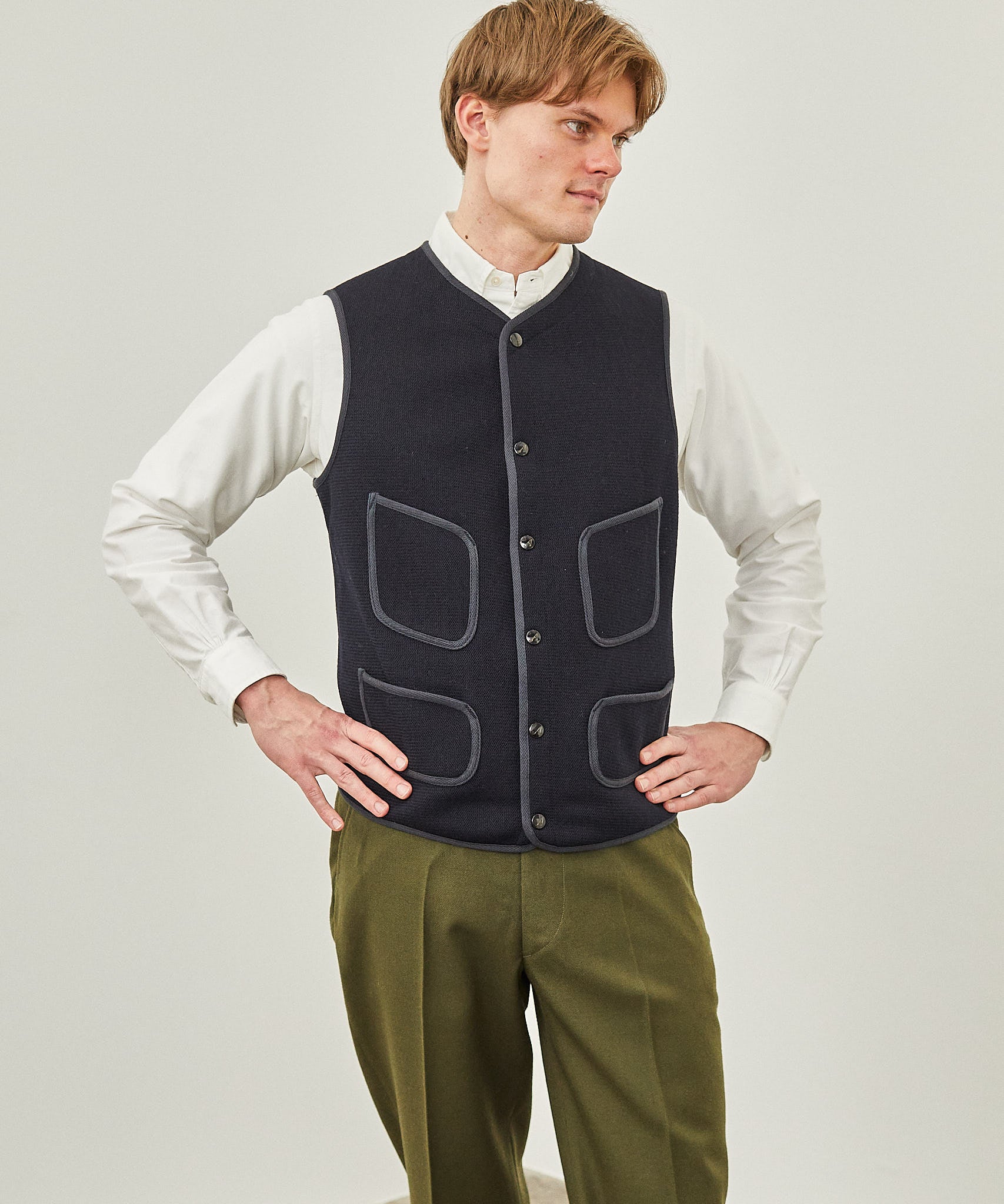 anatomica BEACH CLOTH VEST ネイビー 40