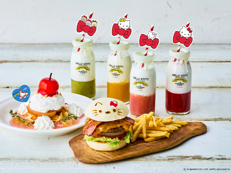 ハローキティとコラボ！マークイズ福岡「J.S.バーガーズカフェ」