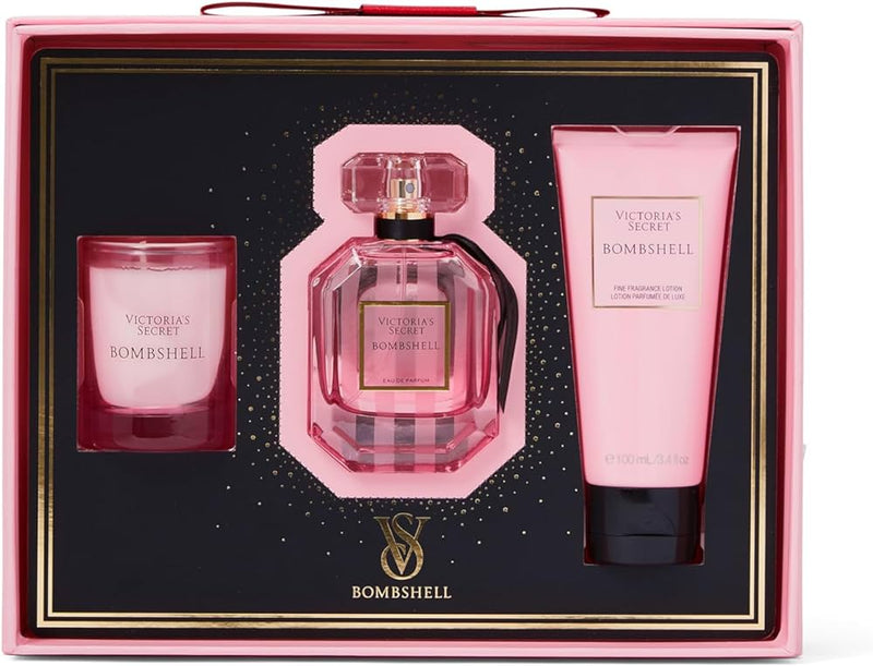 Victoria's Secret Bombshell 3 Piece Luxe Fragrance Gift Set: 1.7