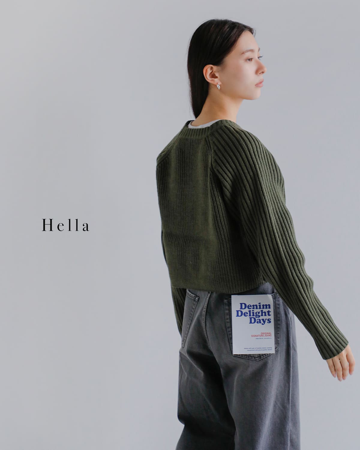 40%OFF】Hella ヘラ クロップド リブ編み ニット プルオーバー