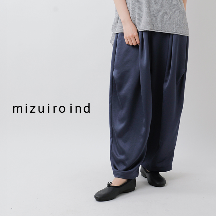mizuiro ind ミズイロインド サテン ワイド カーゴ パンツ 2-260086-kr