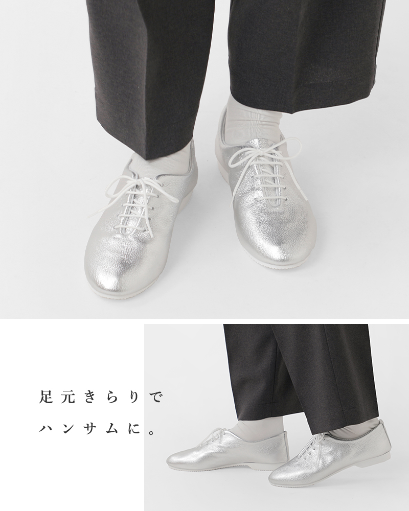 CROWN クラウン メタリック レースアップ レザー シューズ jazz-mn