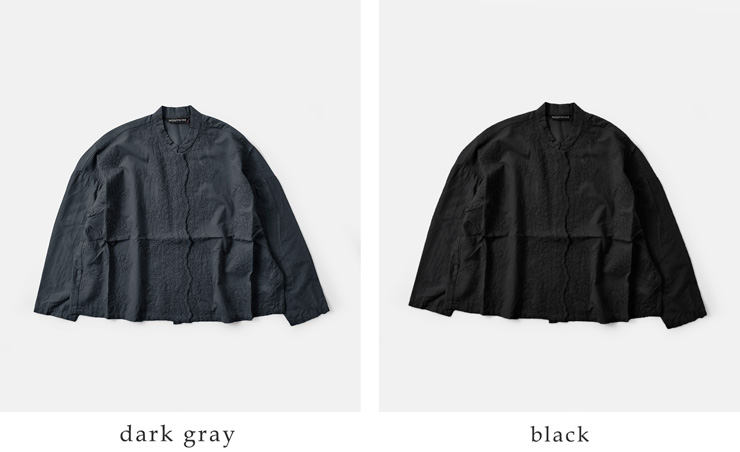 ミズイロインド mizuiro ind コットン レース スタンドカラー ワイド