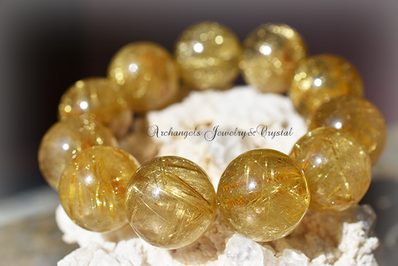 Golden Power」大玉ルチルクォーツ20mm・ブレス