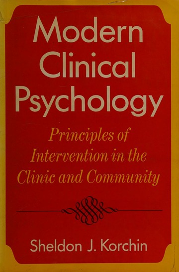 Modern clinical psychology : principles of intervention in the