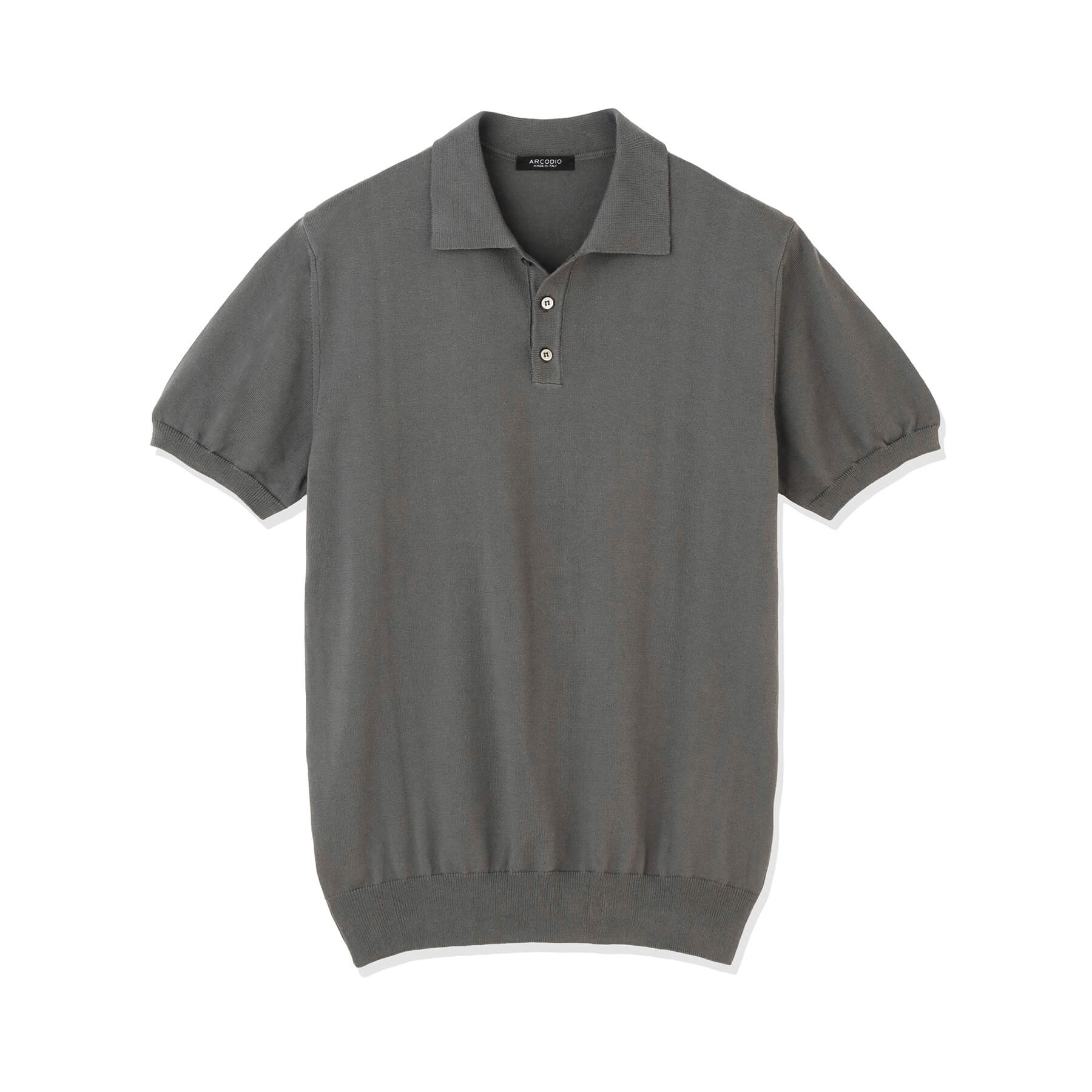 予約販売】イタリア製コットンニット 半袖ポロ col.グレー - ARCODIO