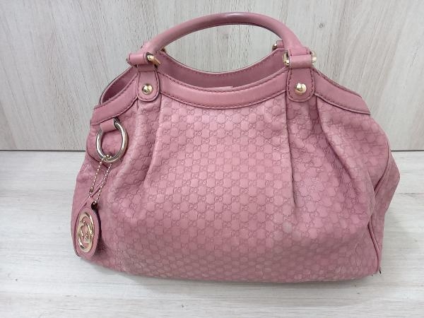 GUCCI グッチ マイクログッチシマ 21194 レザー ピンク ハンドバッグ