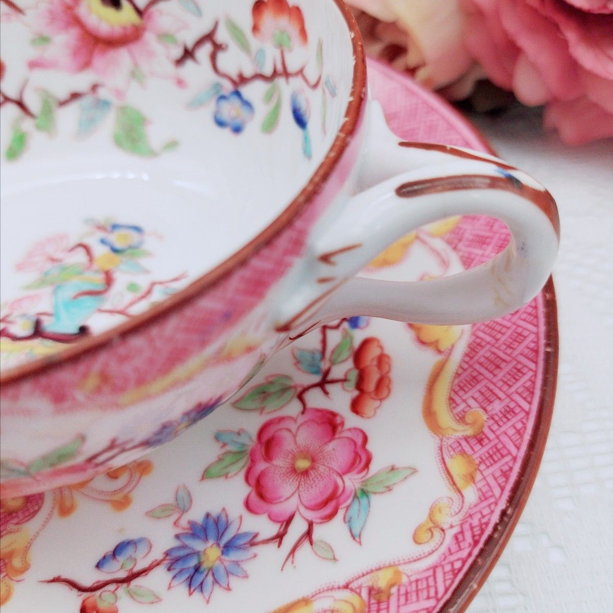 希少 サルグミンヌ ミントンMinton カップ＆ソーサー ピンク②｜Yahoo