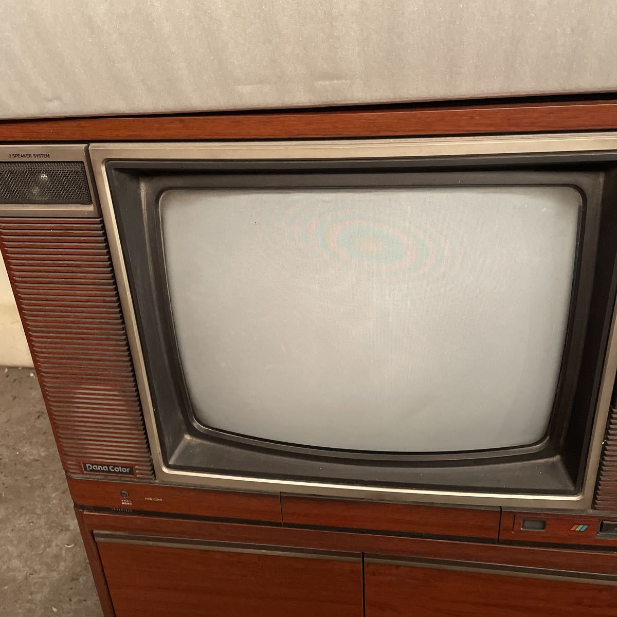 Yahoo!オークション - 昭和レトロ 家具調ナショナルカラーテレビ ブラ