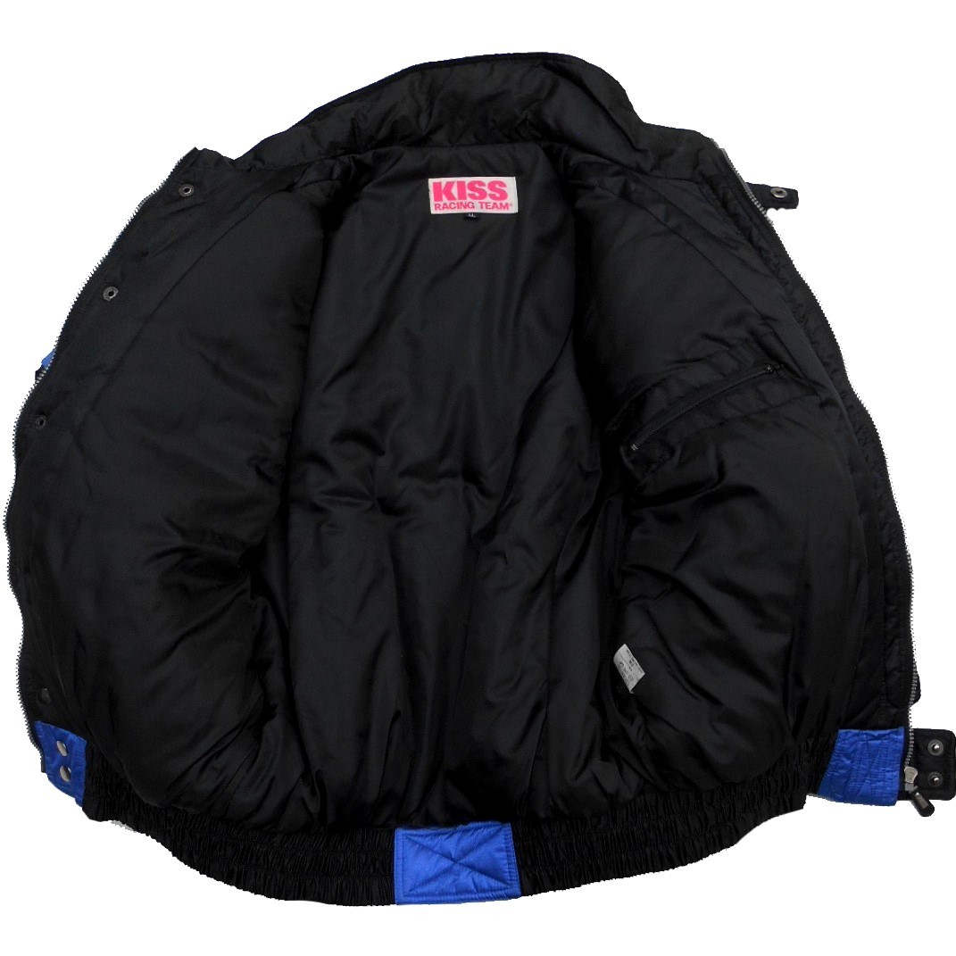 90s KISS RACING TEAM 中綿入り 防寒 ナイロン ライディングジャケット