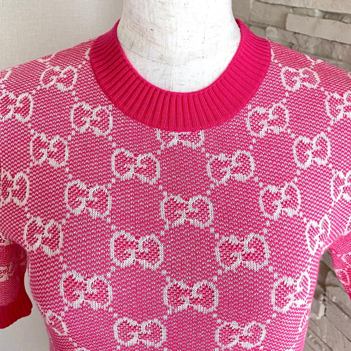 グッチ GG コットンウール ピケ ニットワンピース XXS レディース