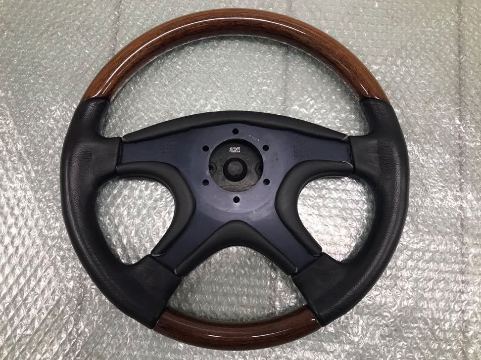 美品 MOMO リーガル レザー マホガニーウッド ステアリング コンビ