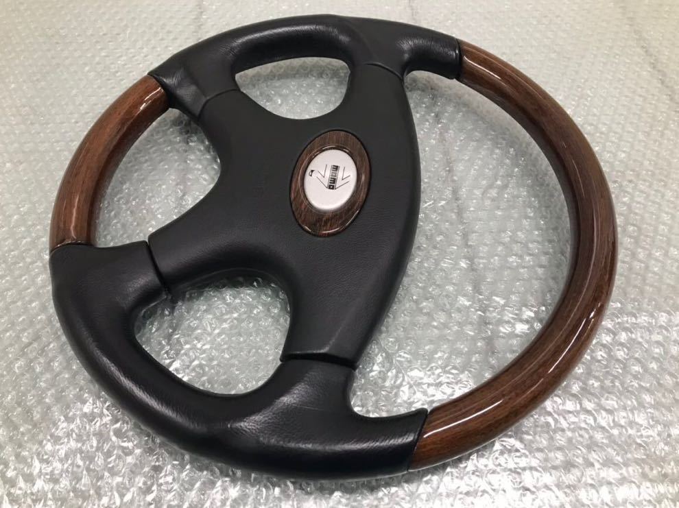 美品 MOMO リーガル レザー マホガニーウッド ステアリング コンビ