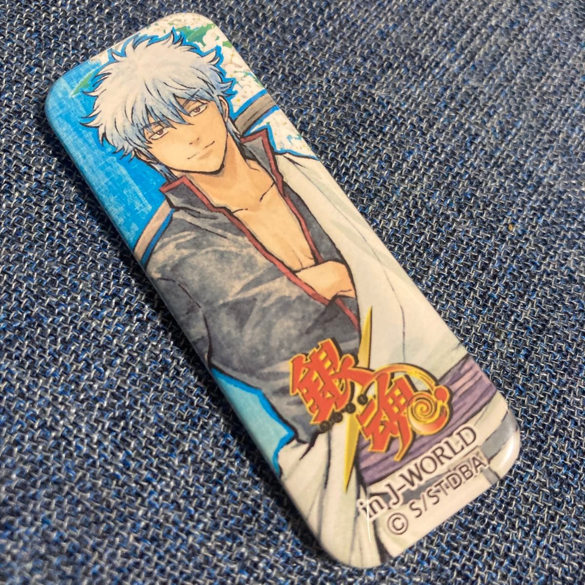 銀魂 J-WORLD 花鳥風月 ロングスクエア缶バッジ 坂田銀時 レア JW J