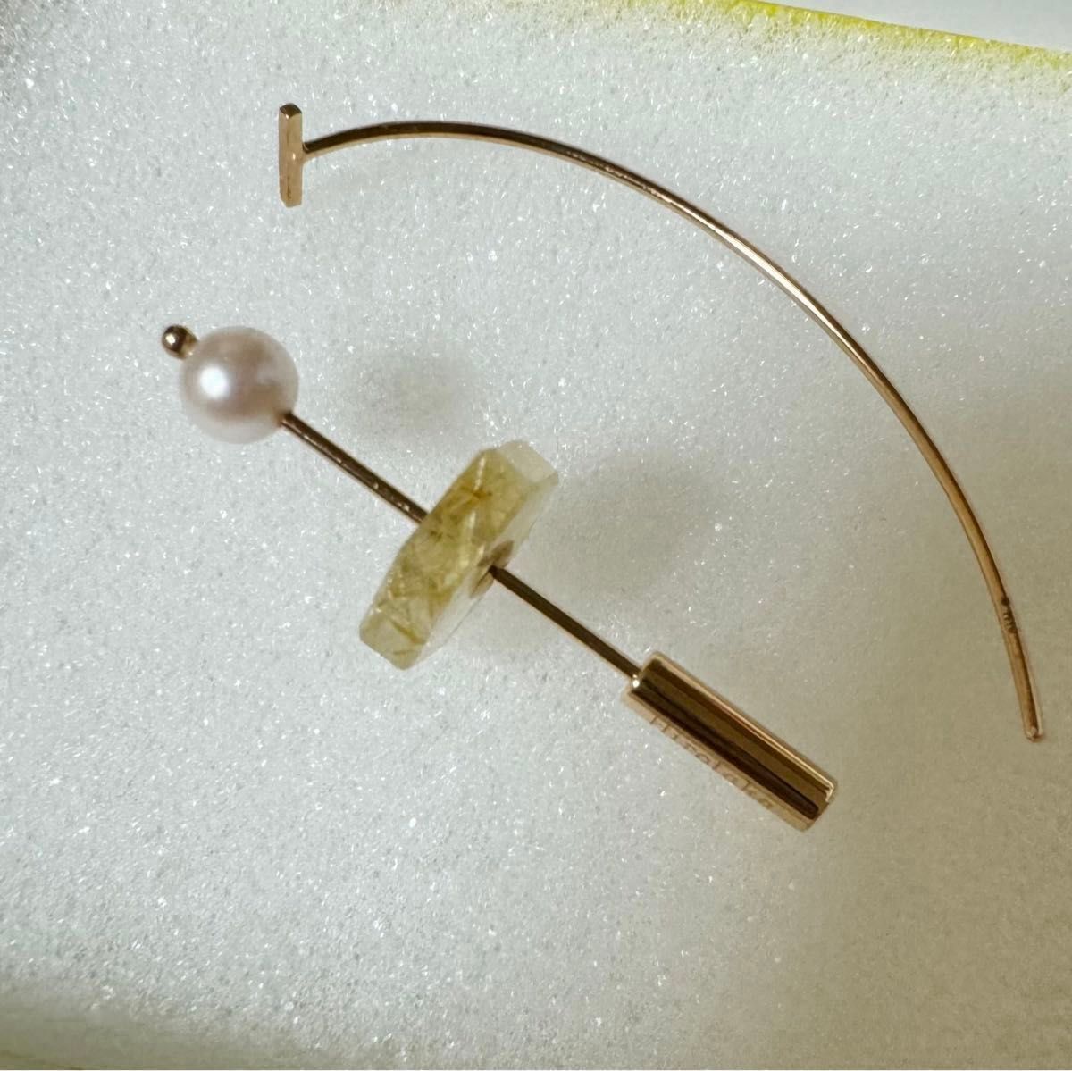 定番品 Hirotaka ヒロタカ ヘキサゴン ルチル スピア ピアス パーツ