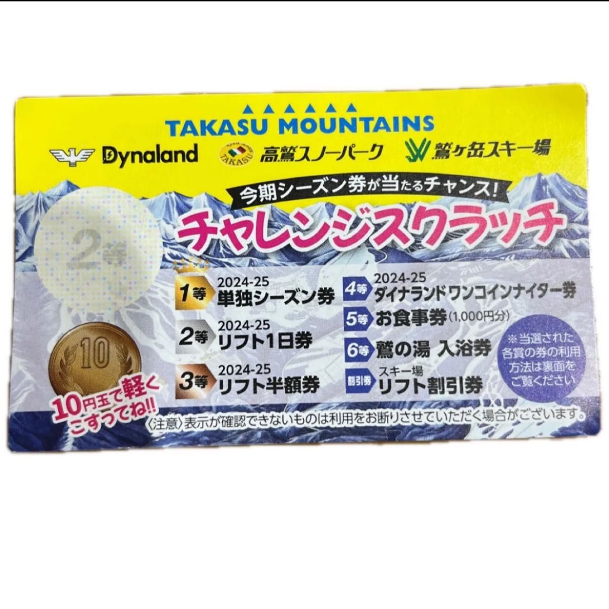 高鷲スノーパーク ダイナランド 鷲ヶ岳スキー場 1日リフト券 共通割引
