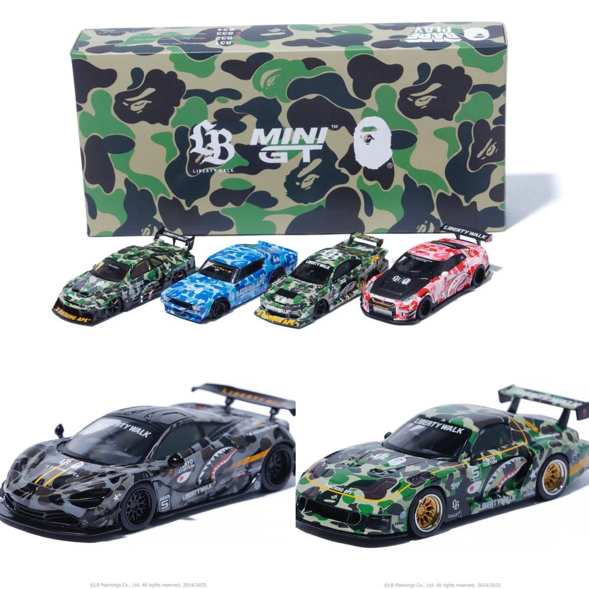 BAPE X LBWK NISSAN 1/64 4PCS SET ① BAPE® × LIBERTY WALK®︎ × MINI