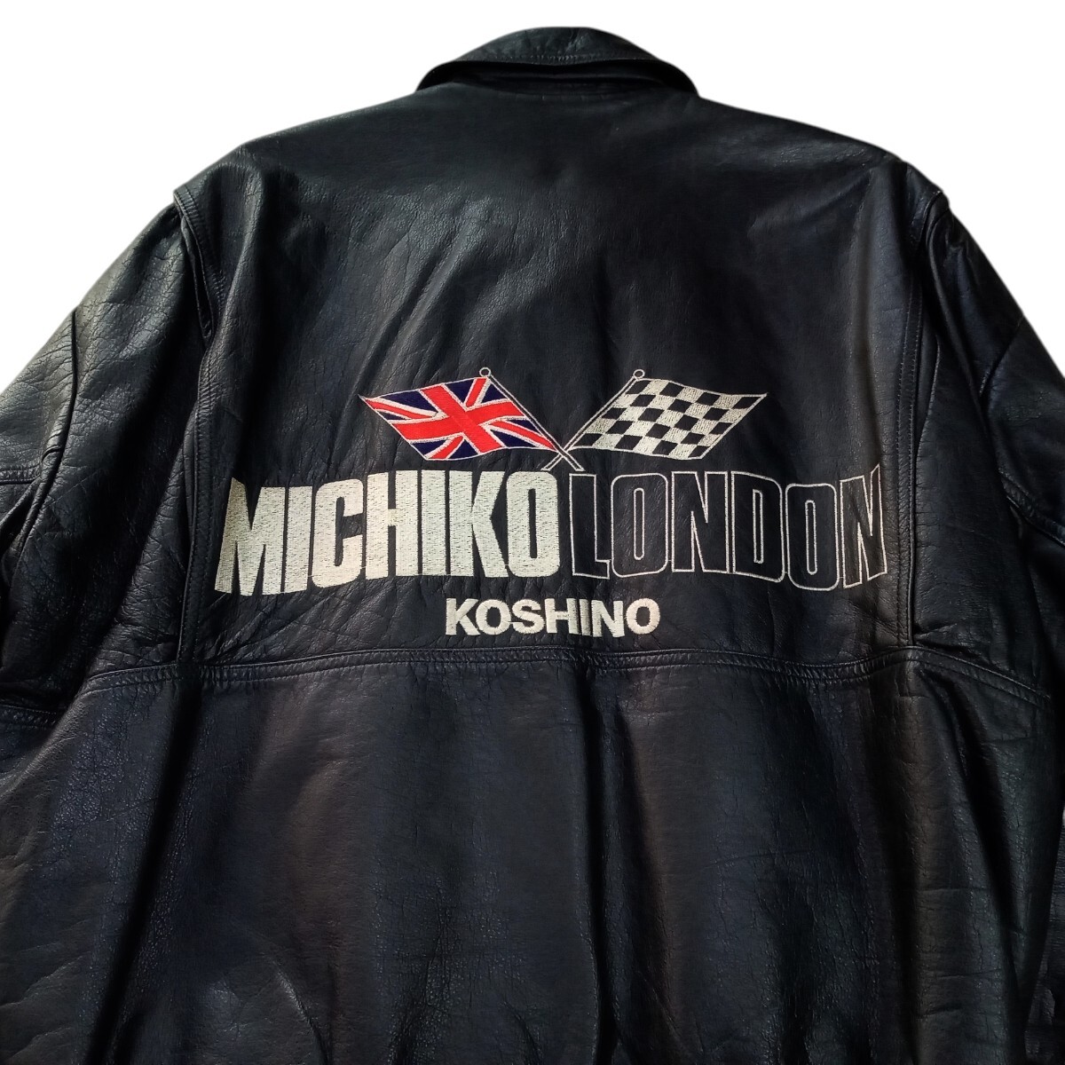 即決 希少 80s MICHIKO LONDON ミチコロンドン 本革 レザー ブルゾン