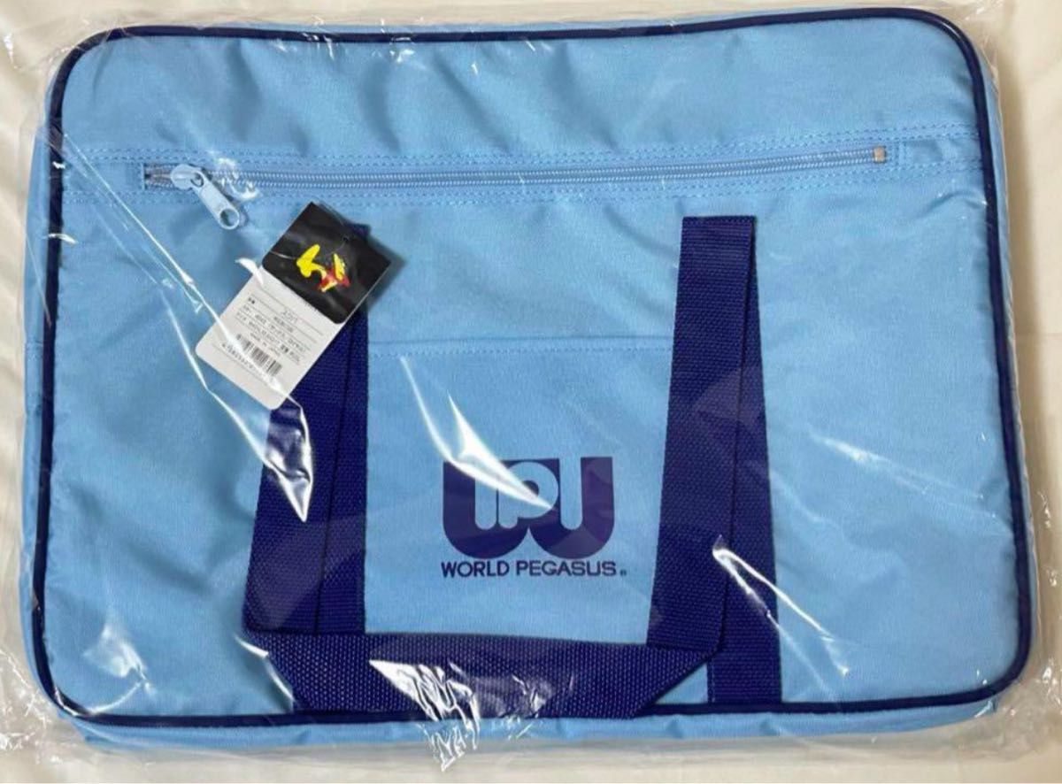 新品未使用】ワールドペガサス スクールバッグ 水色 ワッペ スクバ