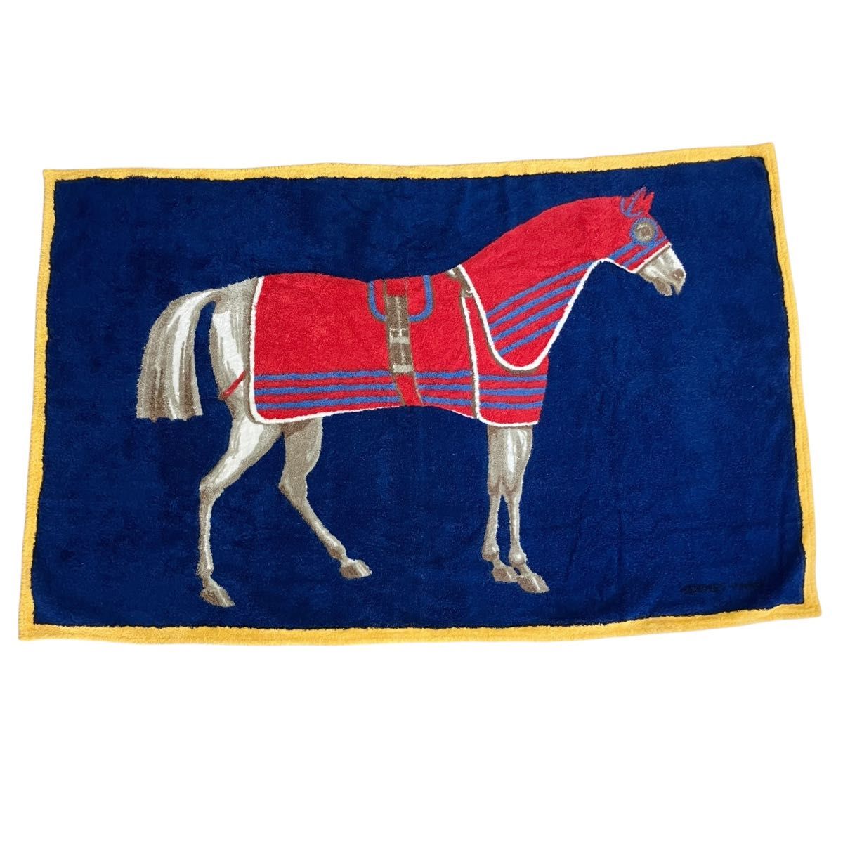 エルメス HERMES ビーチタオル 馬 シュヴァル ネイビー バスタオル