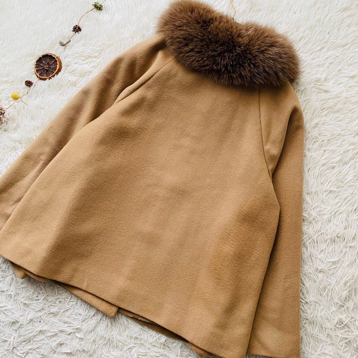 極美品 ANAYI アナイ ブルーフォックスファー リアルファー 毛皮 2way