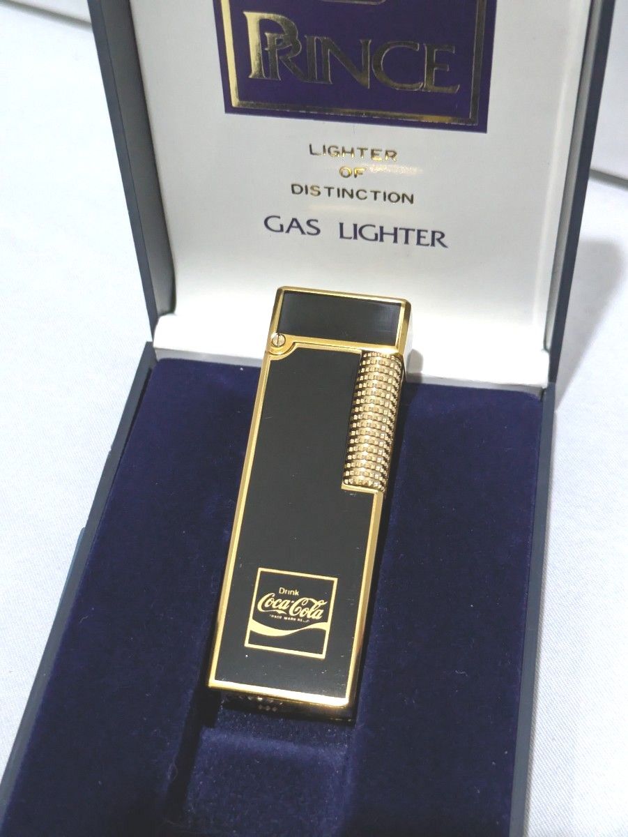 PRINCE プリンス コカコーラ ガスライター ローラー式 黒 ゴールド