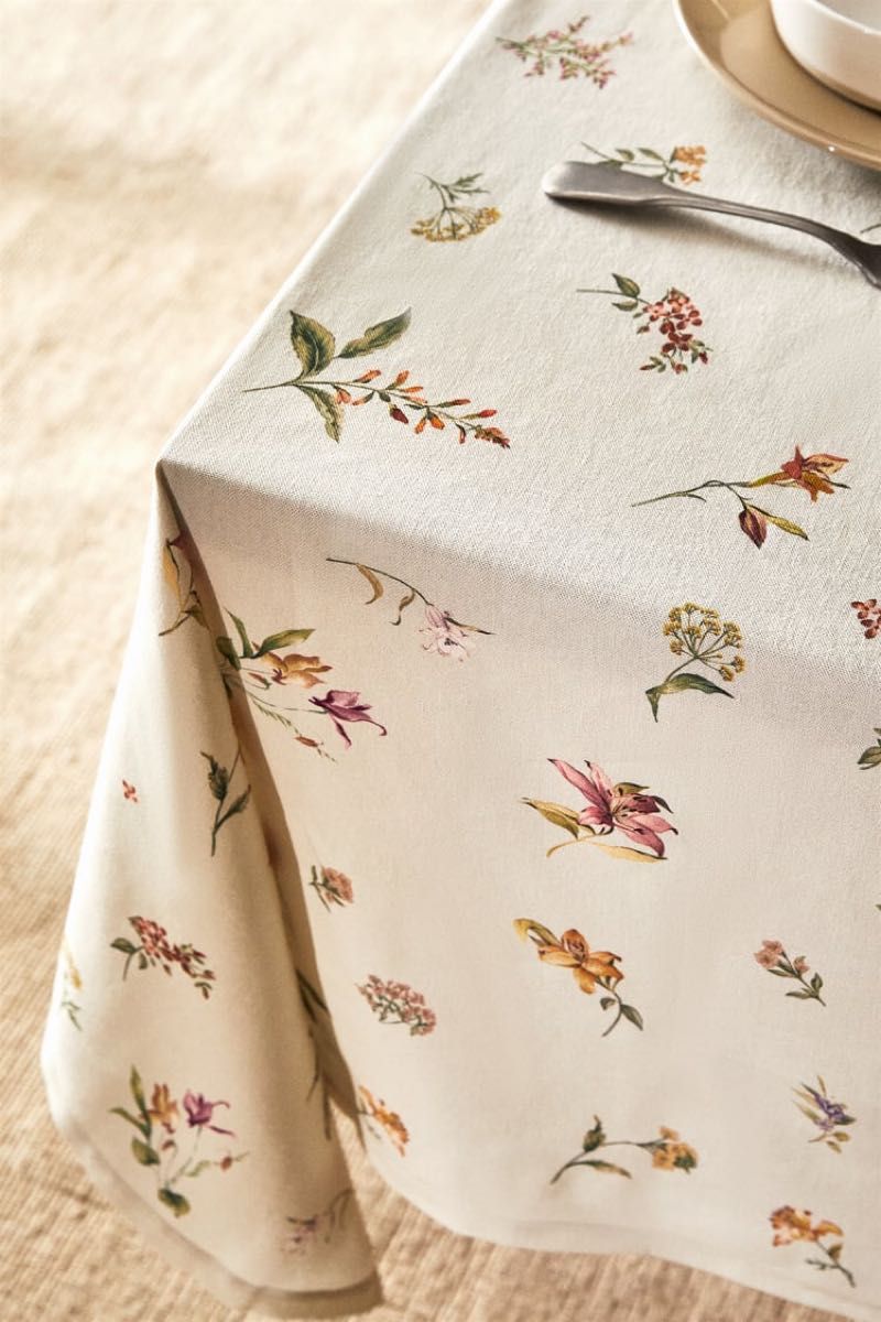新品 ZARA HOME ザラホーム フラワー プリント テーブルクロス｜Yahoo