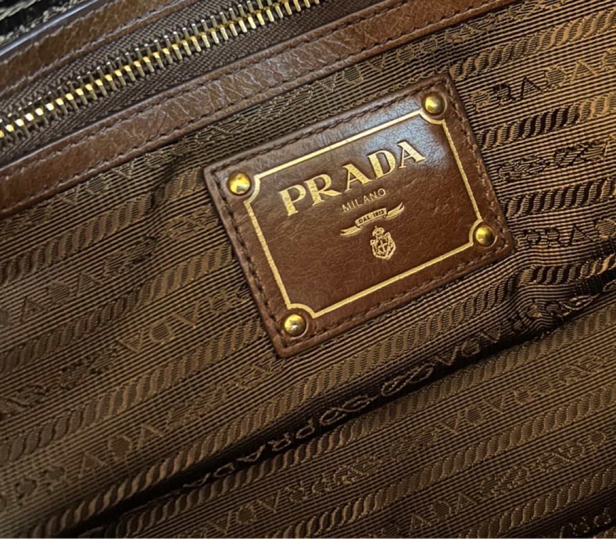 正規品 PRADA プラダ ヴィンテージ レザー ショルダー トートバッグ