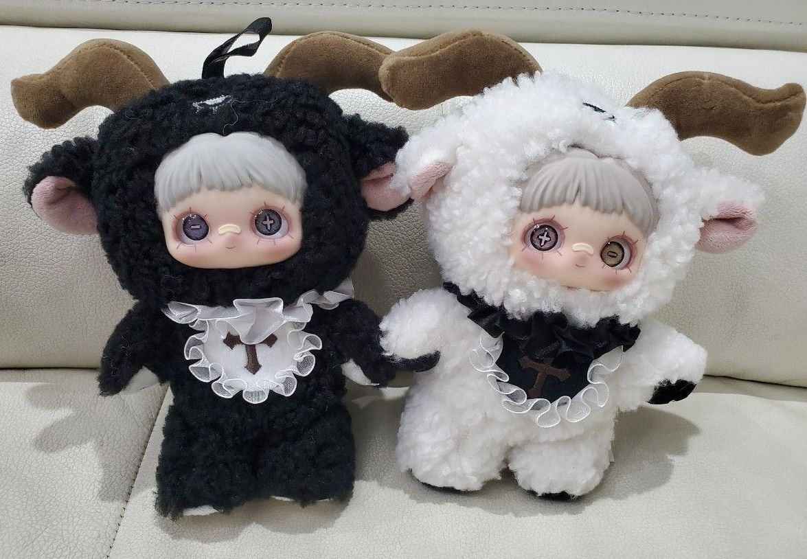Maymei メイメイ黒暗森林 黒山羊 白山羊 ヤギ ぬいぐるみ 2個セット