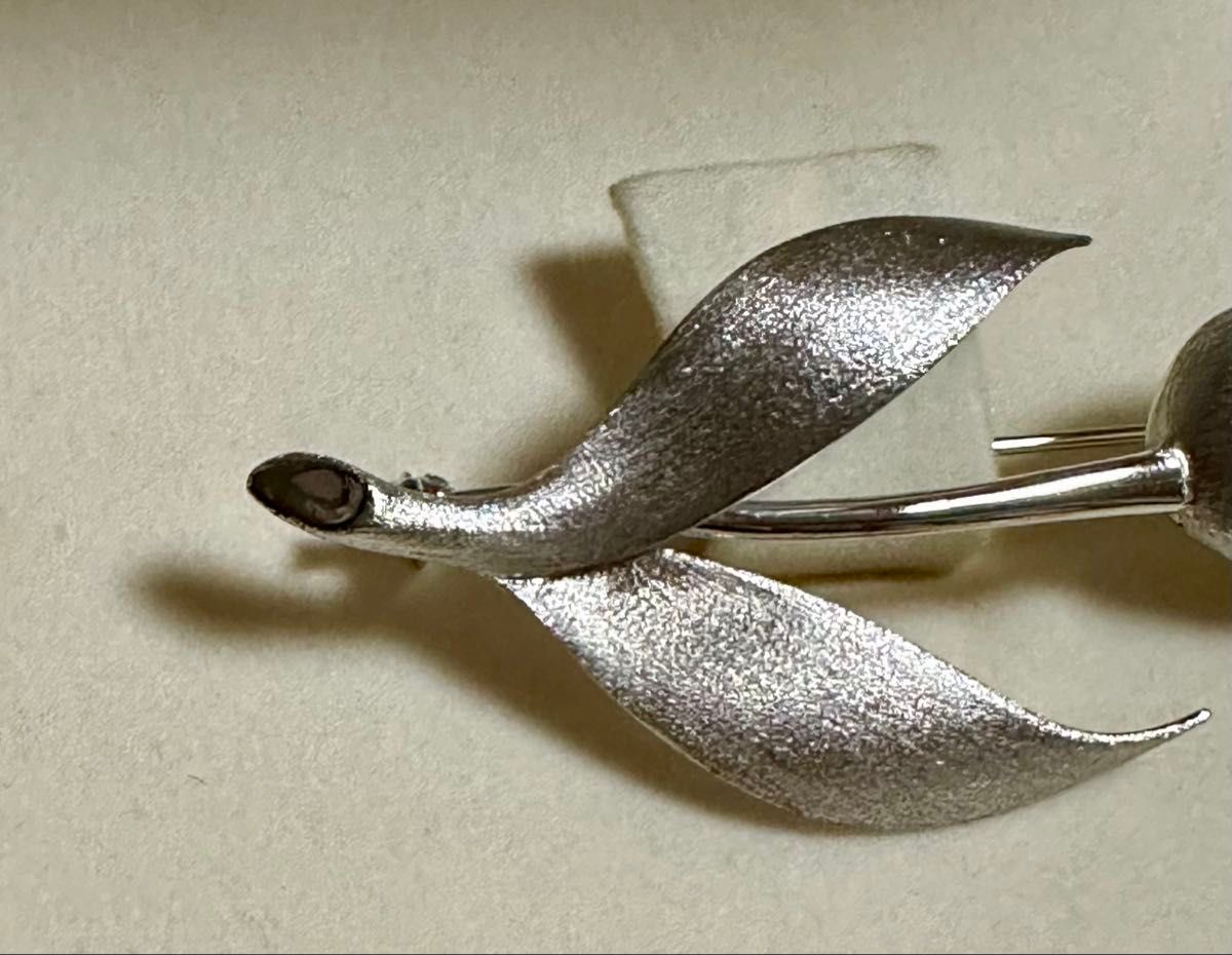 新品 TASAKI タサキ 真珠 シルバー パール チューリップ ブローチ 刻印