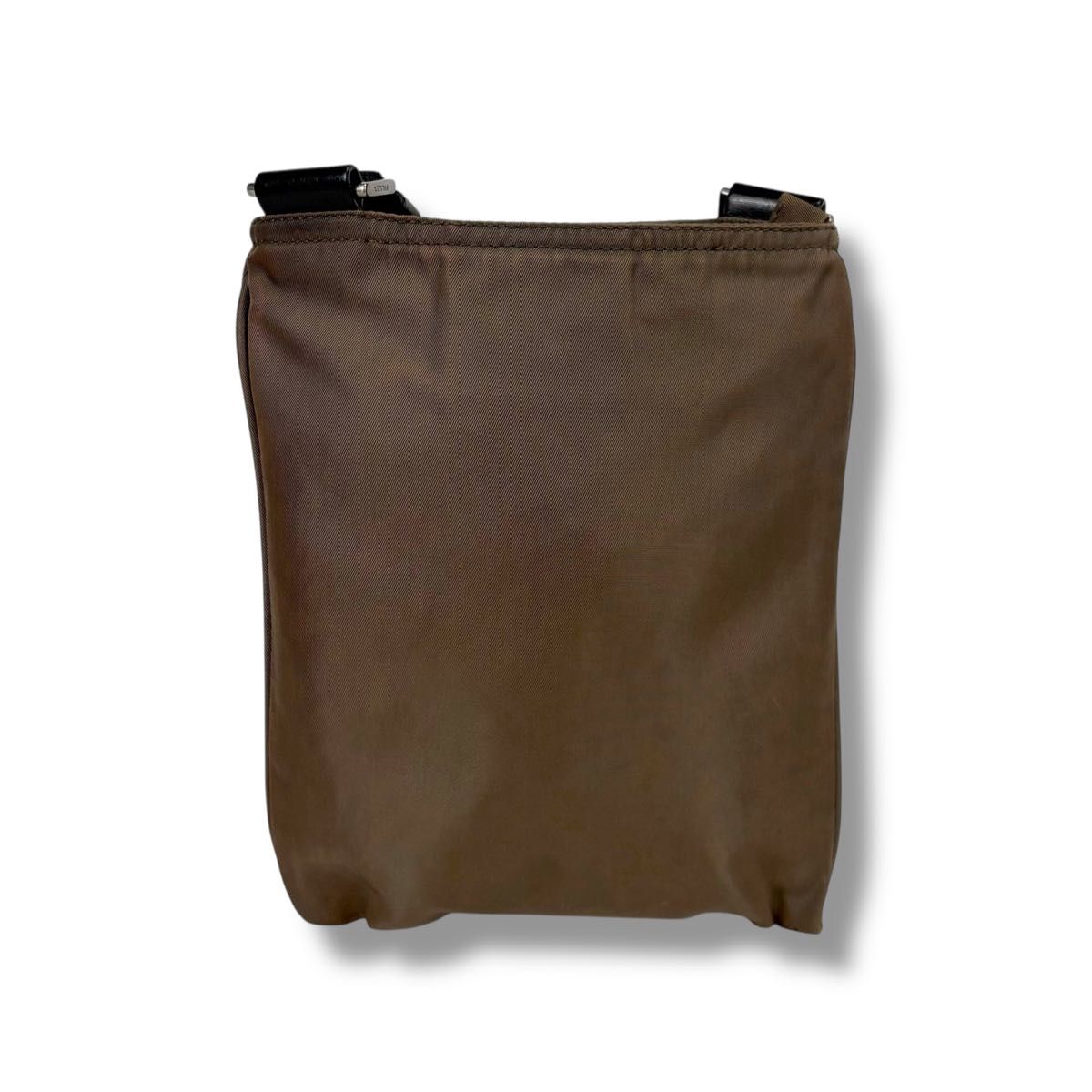 プラダ PRADA ミニショルダーバッグ テスートナイロン グレージュ 三角