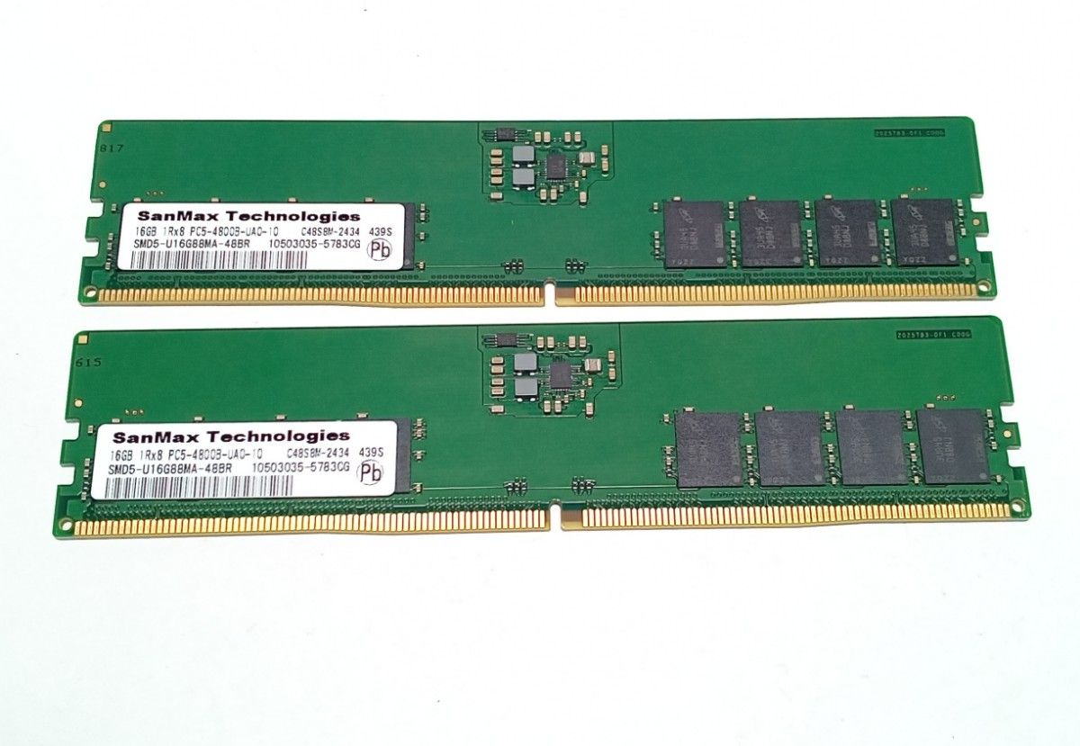 SanMax DDR5-4800 PC5-38400 16GB x 2本セット 合計32GB DDR5メモリ