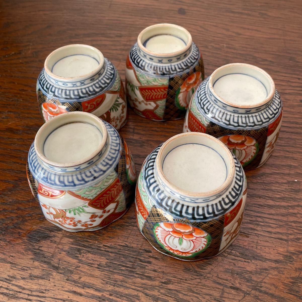 幕末 明治 伊万里焼 色絵染付 湯呑 向付 蕎麦猪口 松竹梅 金彩 染付