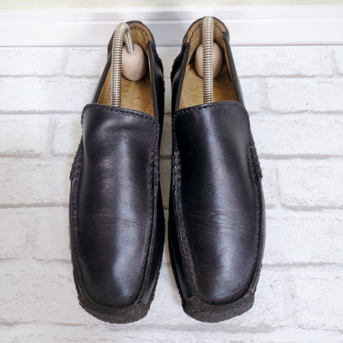 Clarks wallabees クラークス ナタリー スリッポン レザー 革靴 黒