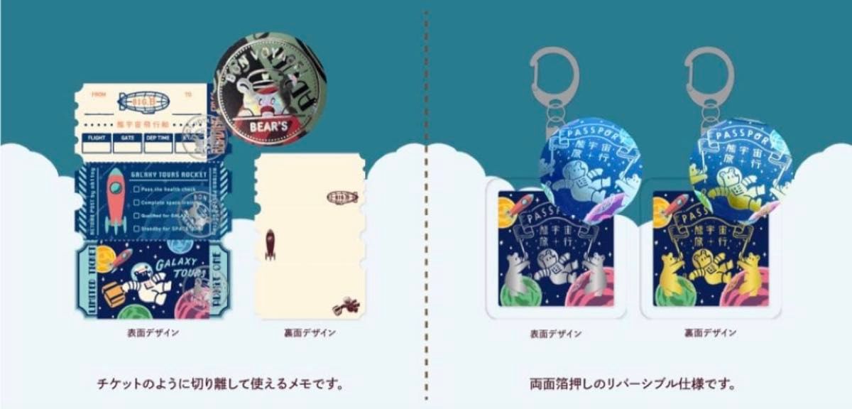 オビワン ROKKAKU 旅熊エンボス缶 レトロ郵便 文具女子博 缶 ブルー